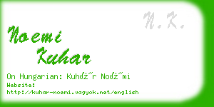 noemi kuhar business card